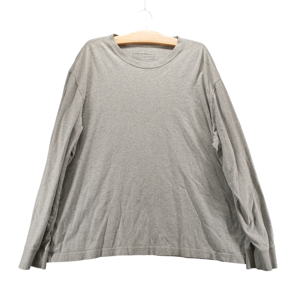 Eddie Bauer Men's T-Shirt Gray XL Legend Wash Crew Neck Long Sleeve Pullover